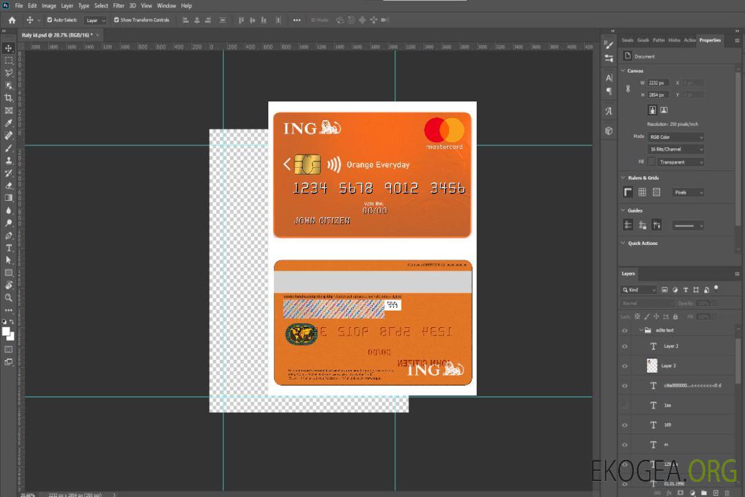 Pays-Bas ING Orange MasterCard template Pays-Bas ING Orange MasterCard template